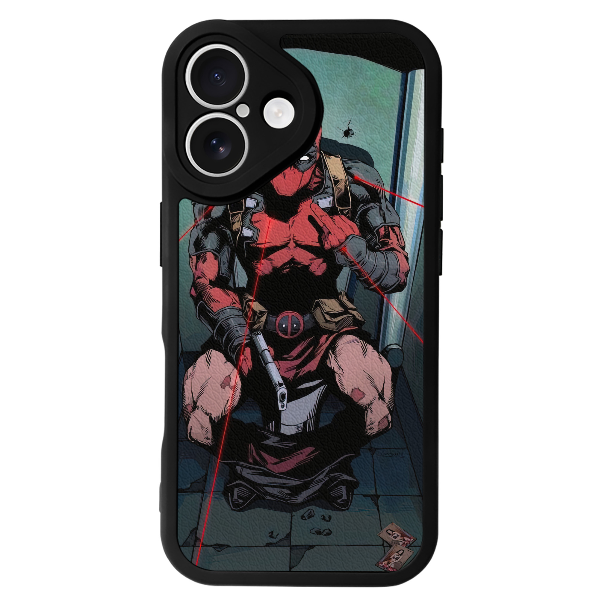 （画像用） Deadpool デッドプール 【iPhone 16シリーズ対応】シリコンスマホケース（レザー調） 材質：シリコン